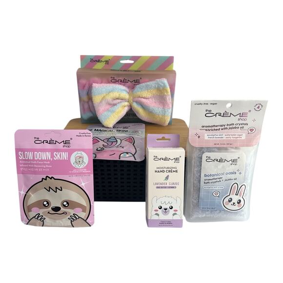 Crème Shop Spa Gift Bundle with Bamboo Bin Masks Bath Crystals Hand Cream NEW - Picture 4 of 4